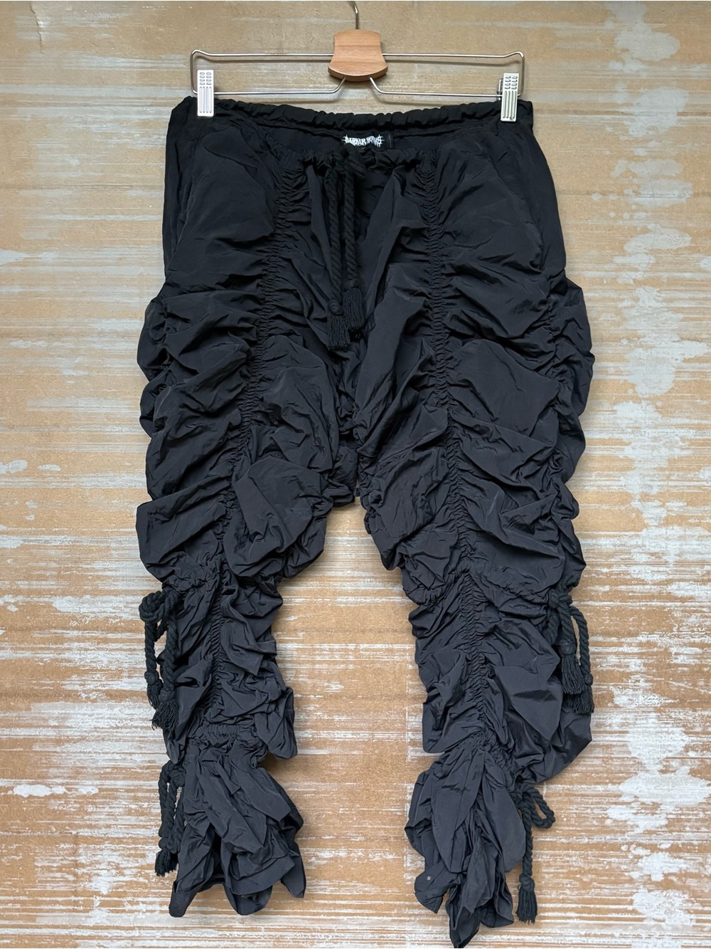 Darker Wavs Dolls Kill Parachute Rope Track Pants Grunge Gathered Womens M